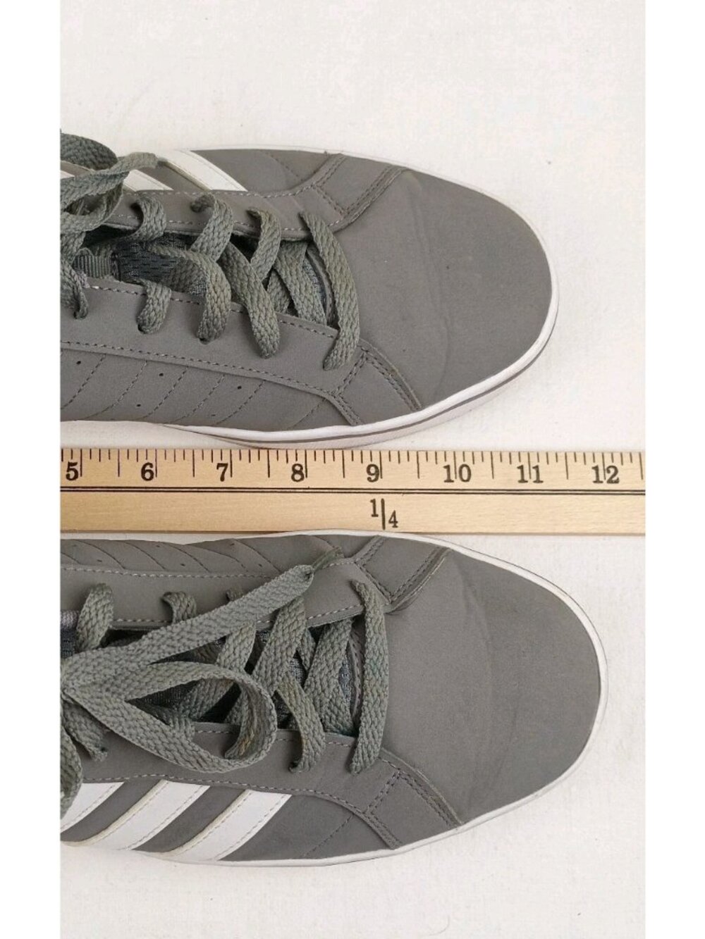Salty Adidas VS Pace Trainers Gray Men's 10 US white strip low top tie shoe READ - Picture 9 of 10